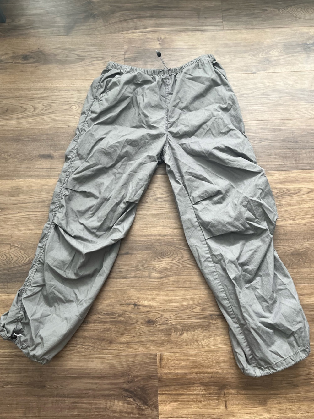 100%cotton🐺H&M🐺Gray Elastic Waist🐘 Casual cinch pants